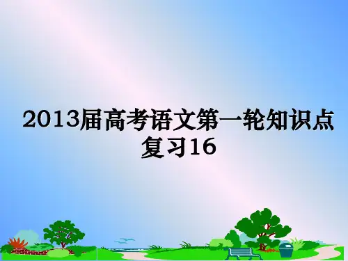 最新2013届高考语文第一轮知识点复习16教学讲义PPT