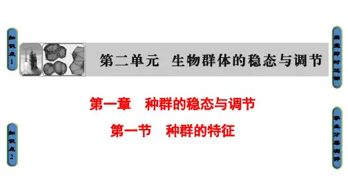 2017-2018学年高中生物(中图版必修三)同步课件+第2单元+第1章+第1节+种群的特征+【