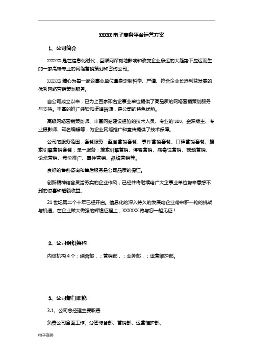 电子商务平台运营方案 2