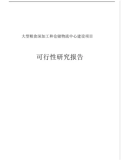 大型粮食深加工和仓储物流中心建设项目可行性研究报告.docx