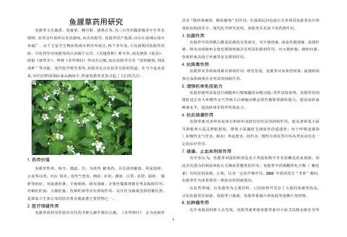 鱼腥草药用研究
