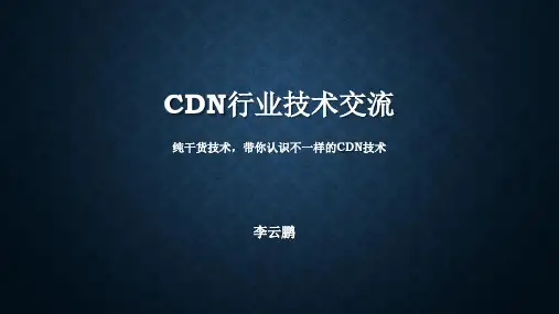 CDN行业技术交流讲解