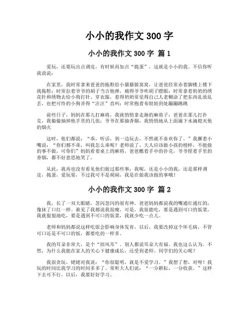 小小的我作文300字 2