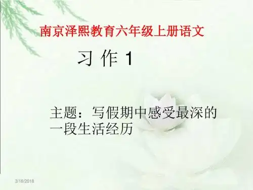 苏教版六年级上册习作一