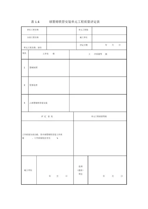 球墨铸铁管道评定表