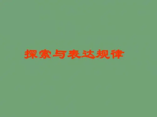 探索与表达规律