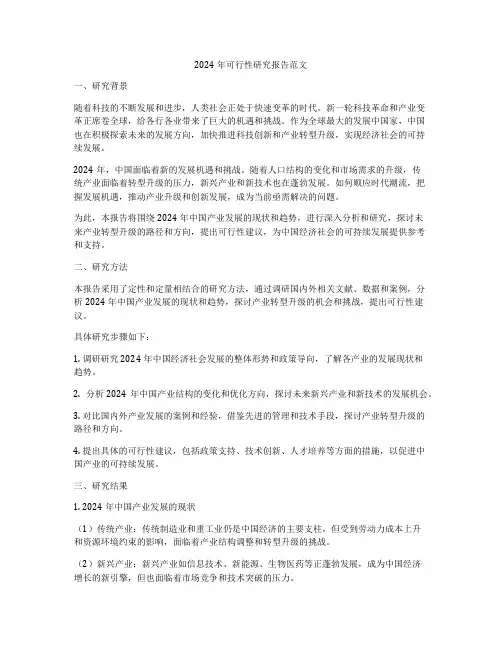 2024年可行性研究报告范文