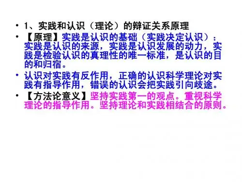 哲学认识论原理与方法论小结