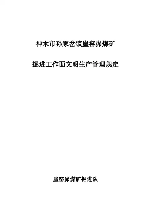 掘进文明生产管理规定