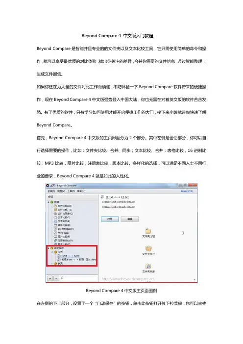 Beyond Compare 4 中文版入门教程