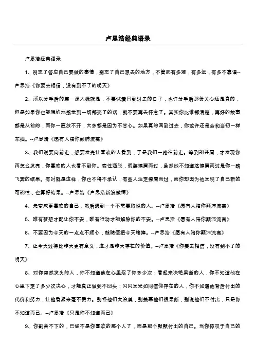 卢思浩经典语录