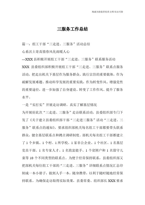 三服务工作总结