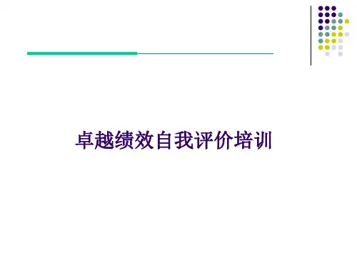 卓越绩效模式自我评价