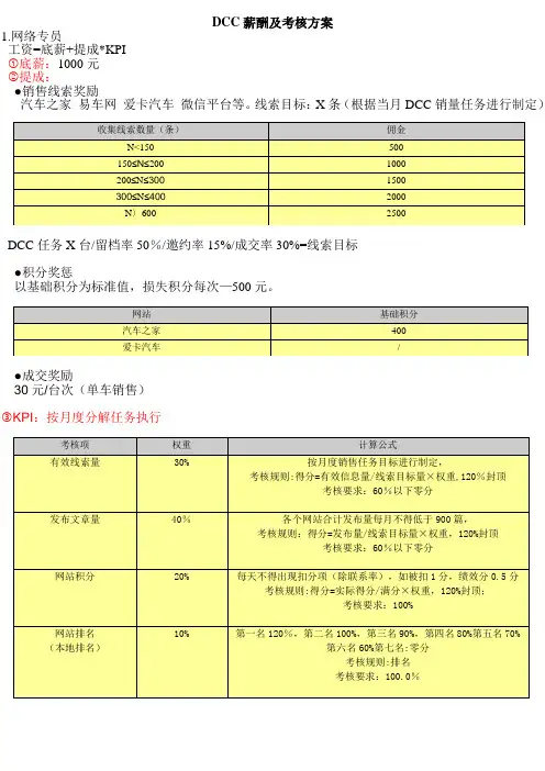 DCC薪酬考核制度