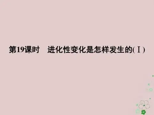 2017-2018学年高中生物 第五章 生物的进化 第19课时 进化性变化是怎样发生的(Ⅰ)同步备课