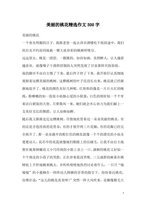 美丽的桃花精选作文500字