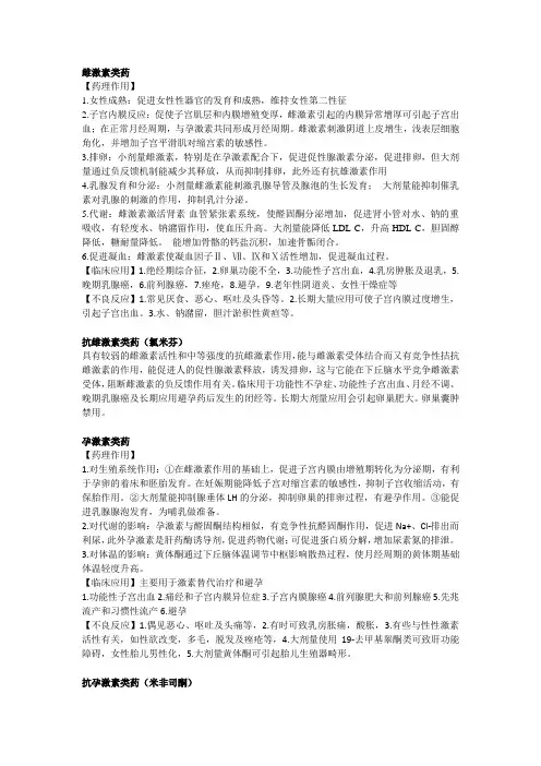 药理—生殖系统