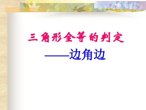 全等三角形的判定一边角边