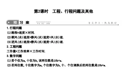新人教版七年级下册数学课件：二元一次方程组 工程、行程问题及其他