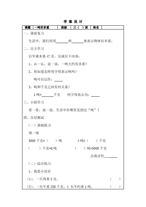 一吨有多重 3