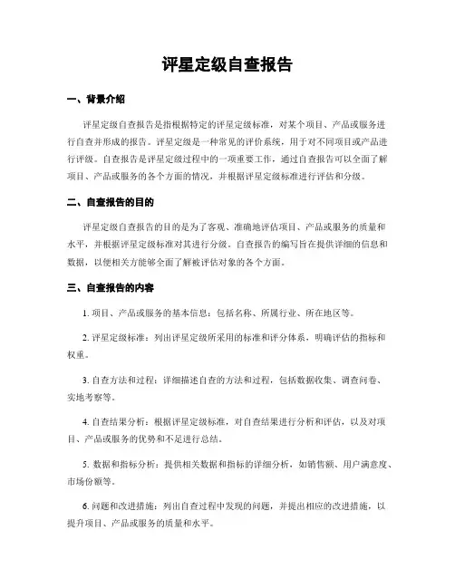 评星定级自查报告 3