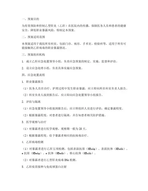 乙肝的应急处置预案
