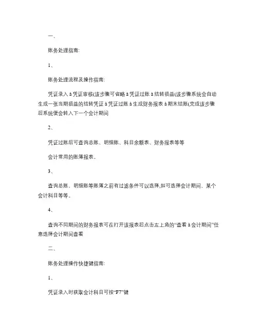 金蝶KIS迷你版账务处理流程、特别操作指南和注意事项(精) 2