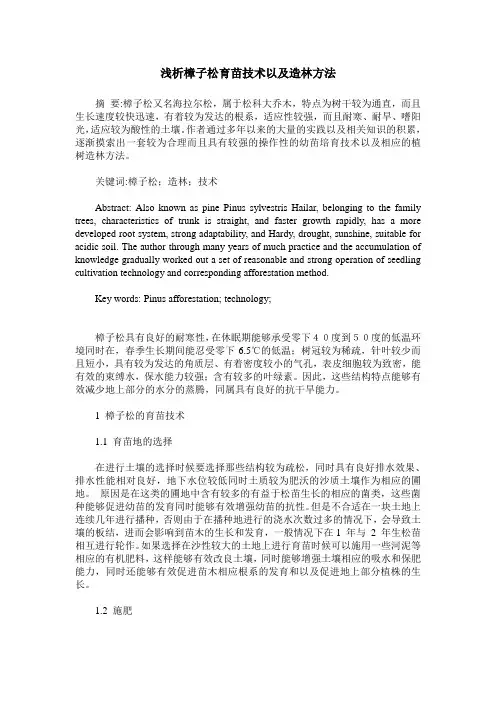 浅析樟子松育苗技术以及造林方法