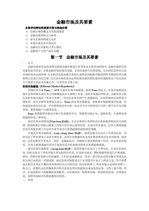 金融市场及其要素