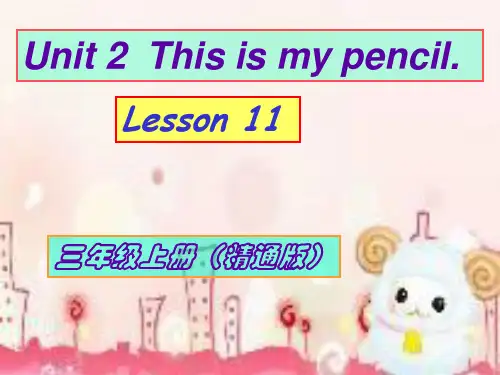 人教精通版英语三年级上册Unit 2  This is my pencil.  Lesson 11课件