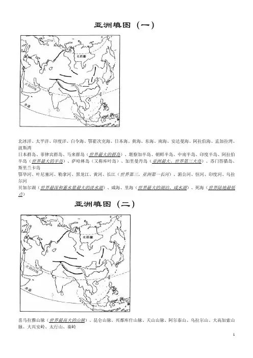 (完整版)世界区域地理地图填充图