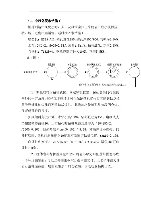 人工挖孔桩水钻施工方案