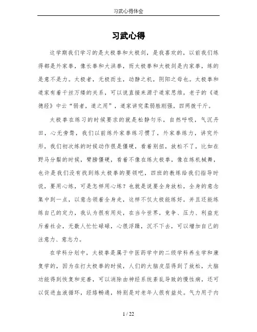 习武心得体会