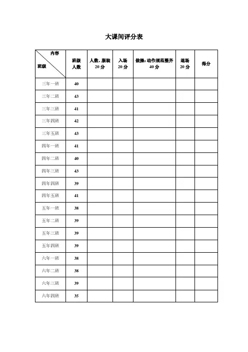 大课间评分表
