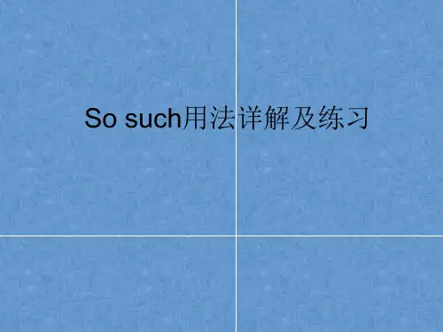 so 、such用法及练习