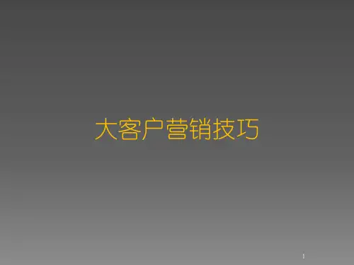 大客户营销技巧ppt课件
