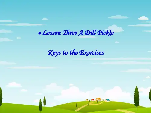 Lesson 3 A Dill Pickle Key to Exercises