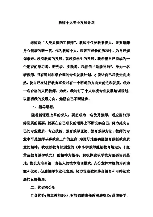 教师专业发展计划