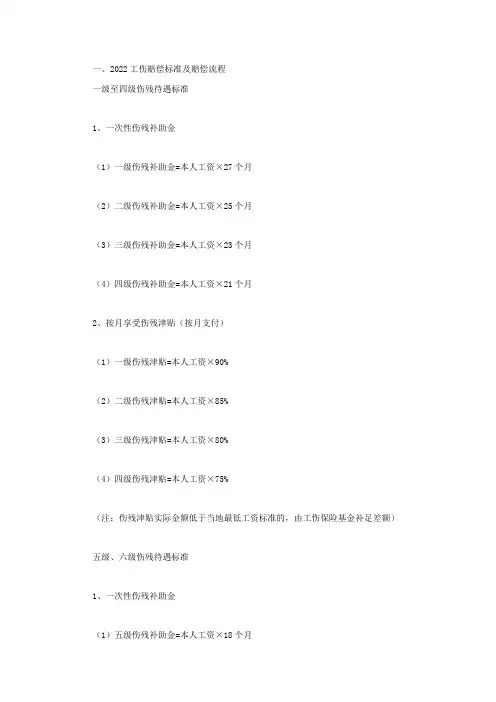 2022年工伤赔偿标准及赔偿流程