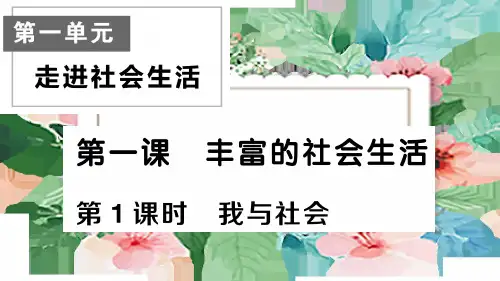 初中道德与法治八年级上册第1课时 我与社会
