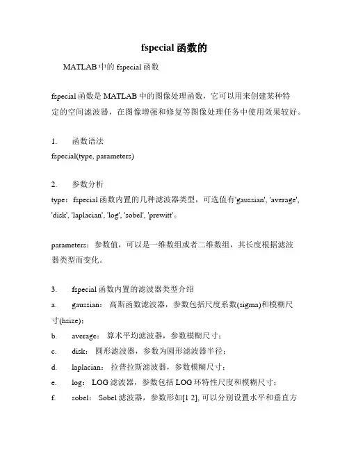 fspecial函数的