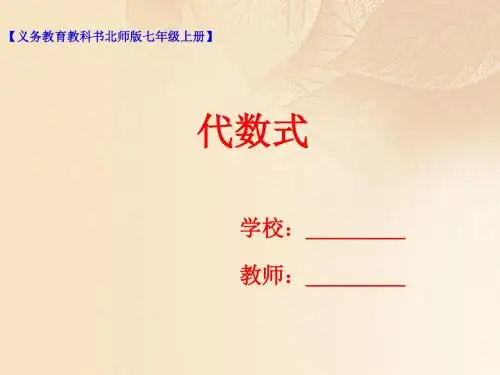 2017年秋季新版北师大版七年级数学上学期3.2、代数式课件17