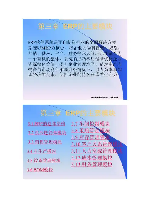 ERP主要模块