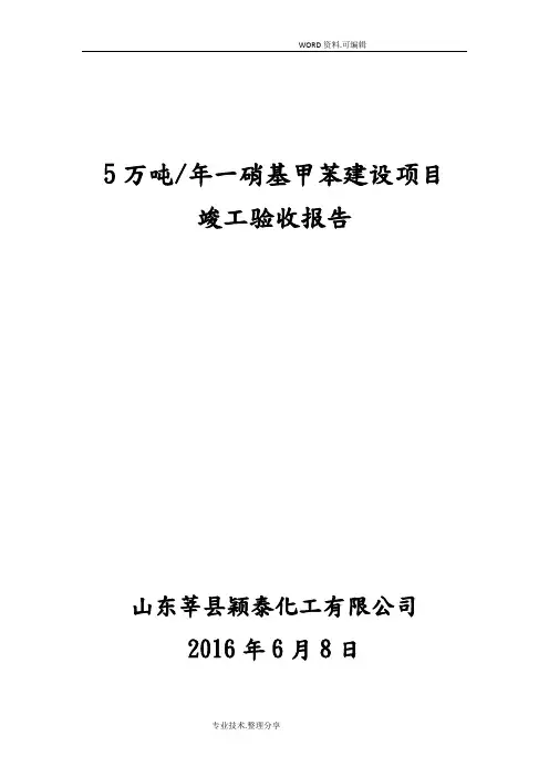 危险化学品建设项目竣工验收报告