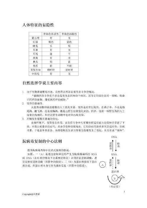 生命科学史复习笔记
