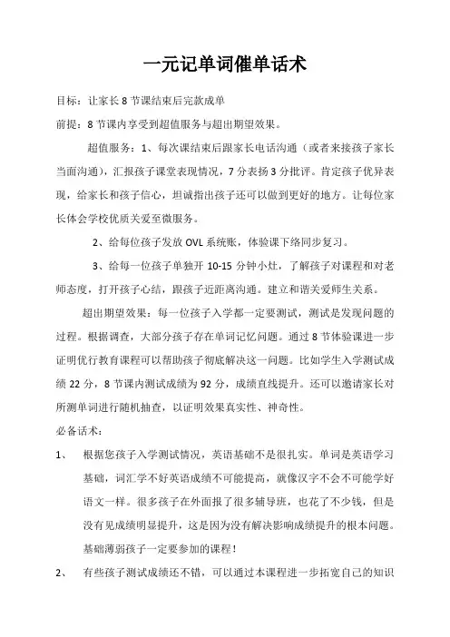 培训学校招生催单话术
