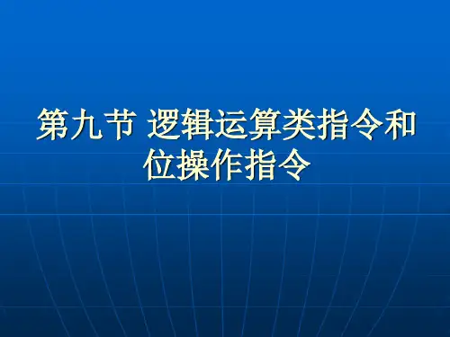 第九节 逻辑运算类指令和位操作指令