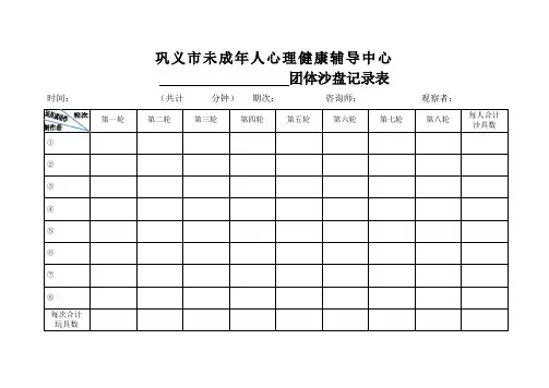 2014团体沙盘游戏记录表