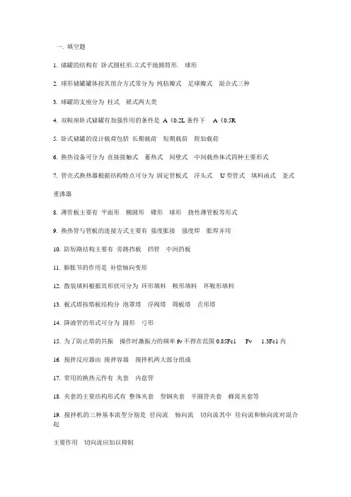 过程设备设计试题(附答案)