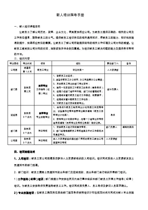 新人培训指导手册